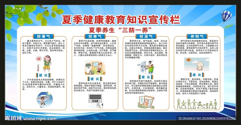 夏季健康教育知识宣传栏