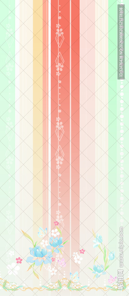 清新条纹花卉汉服