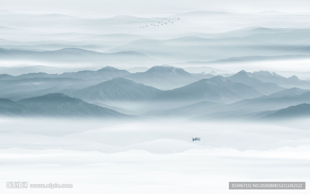 水墨山