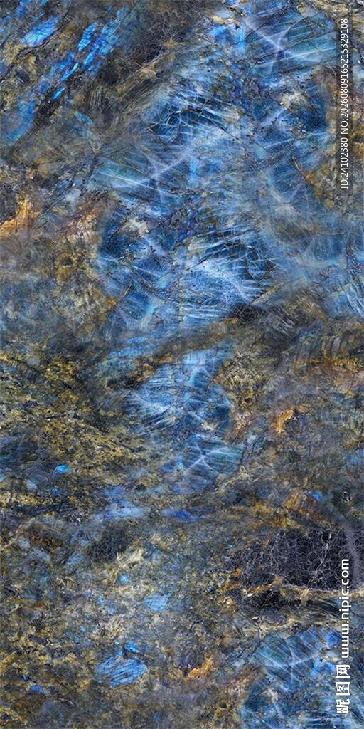 宝蓝石纹别墅中堂画玄关