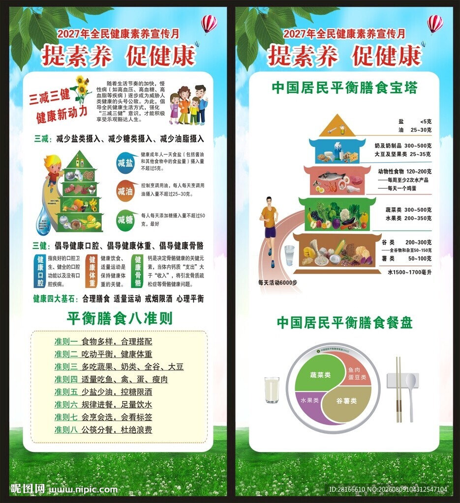 全民健康生活方式行动展架