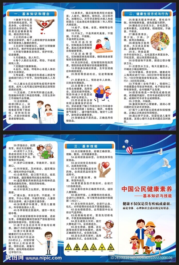 中国公民健康素养66条三折页