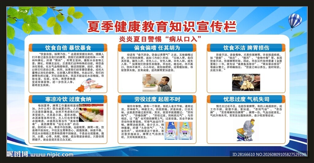 夏季健康教育知识宣传栏