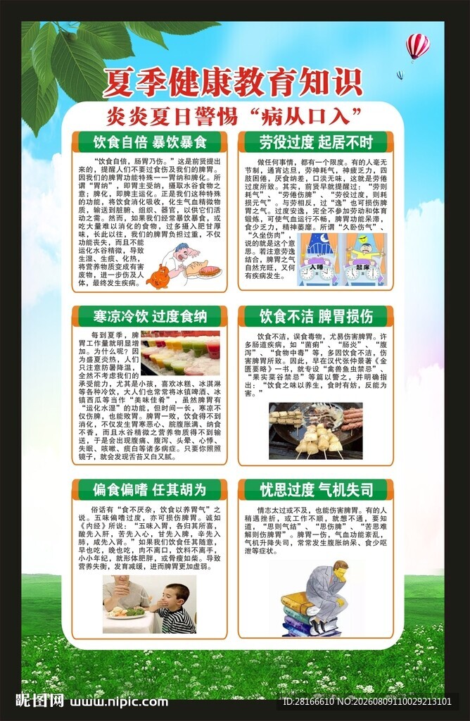 夏季健康教育知识海报