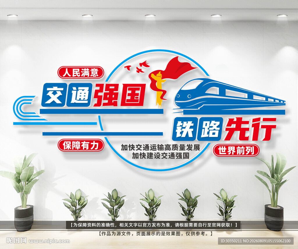 交通强国铁路先行文化墙