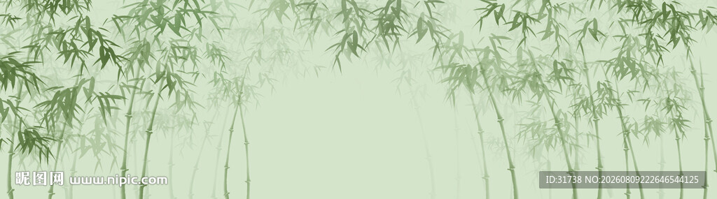 新中式水墨竹子竹林背景墙