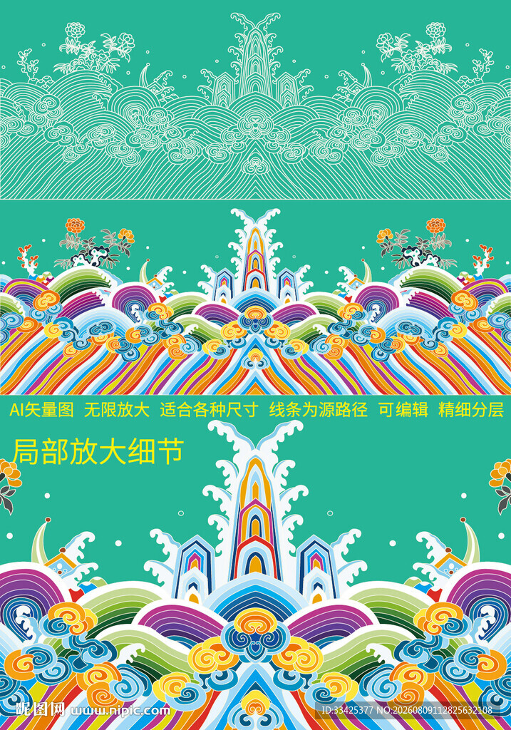 龙袍官服海水江崖纹刺绣织锦包装
