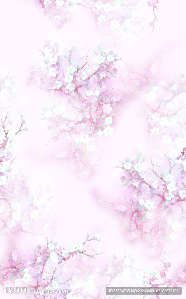 梦幻粉色花卉纹理背景