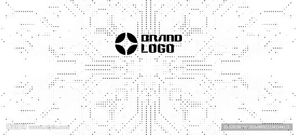 科技logo墙芯片电路铝板图案