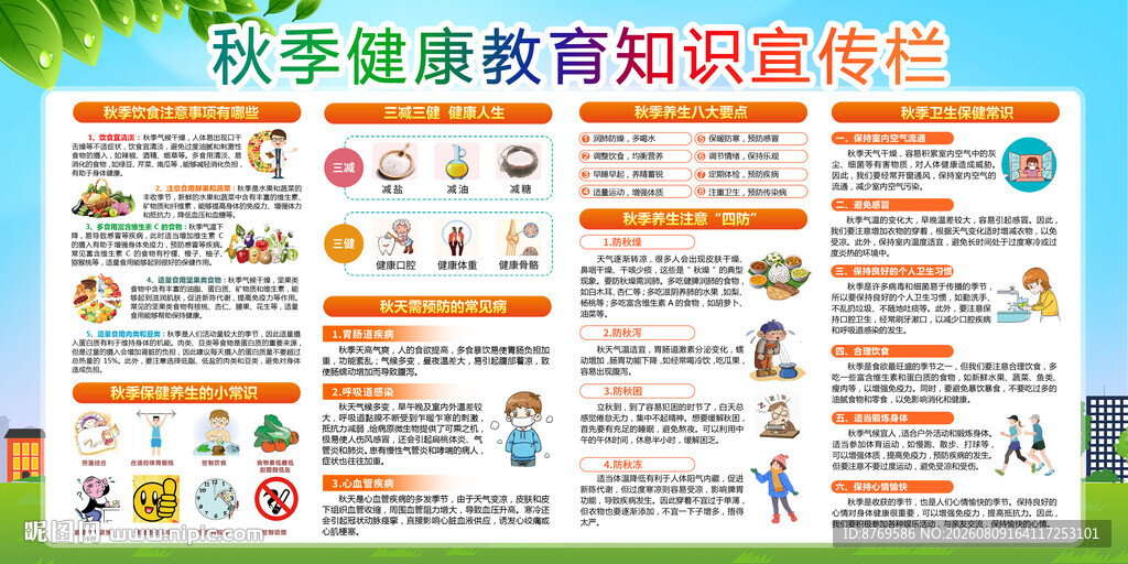 秋季健康教育宣传栏