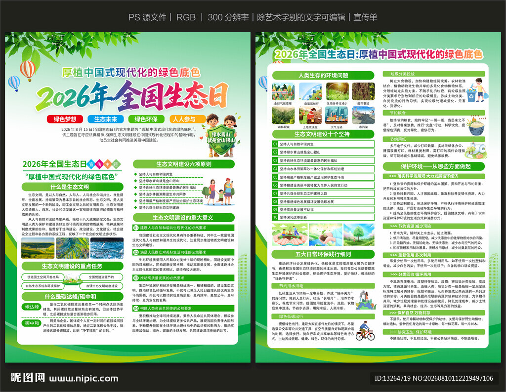 2026年全国生态日宣传单