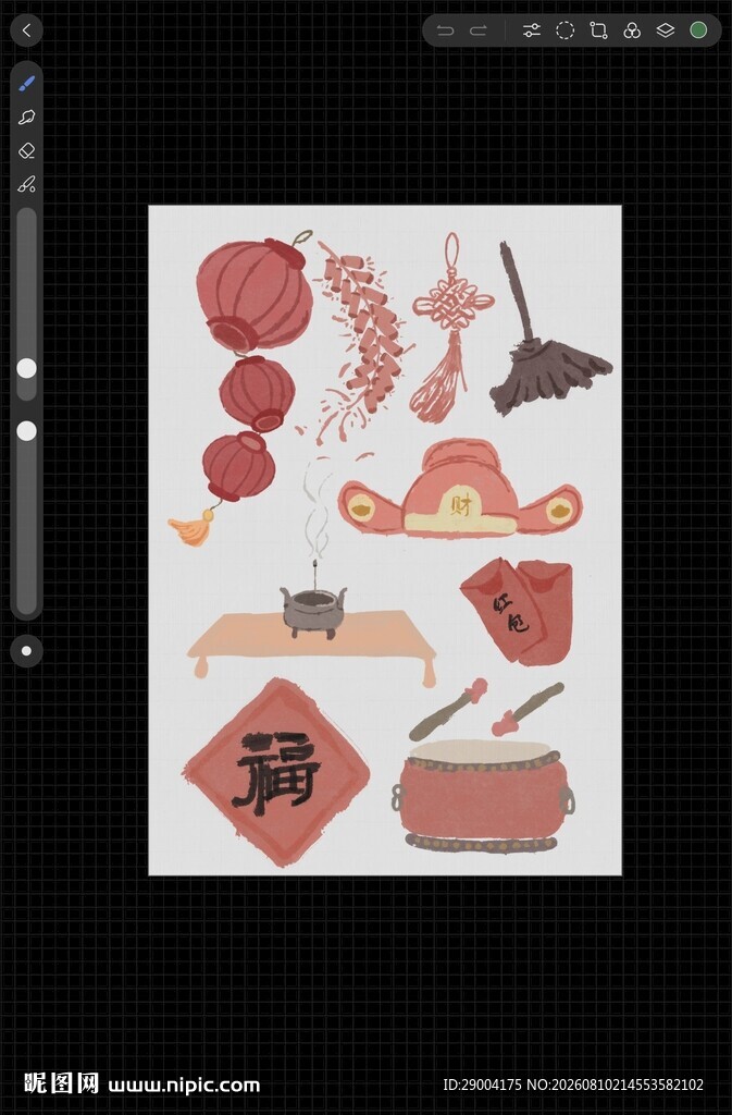 中式美食元素插画设计