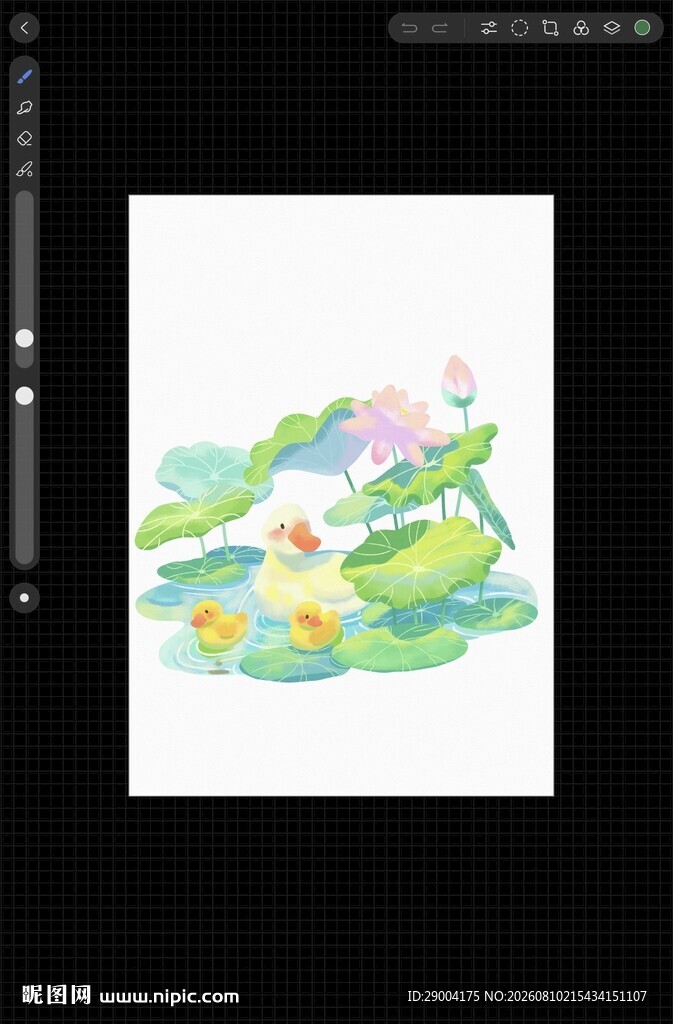水墨荷塘图