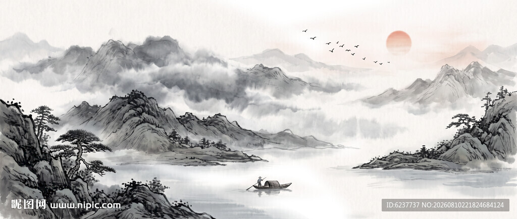 水墨江南挂画