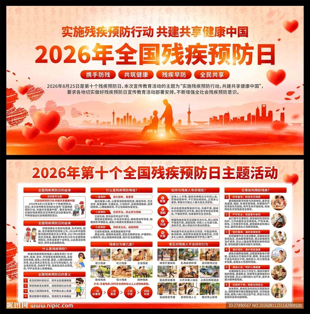 2026年全国残疾预防日展板