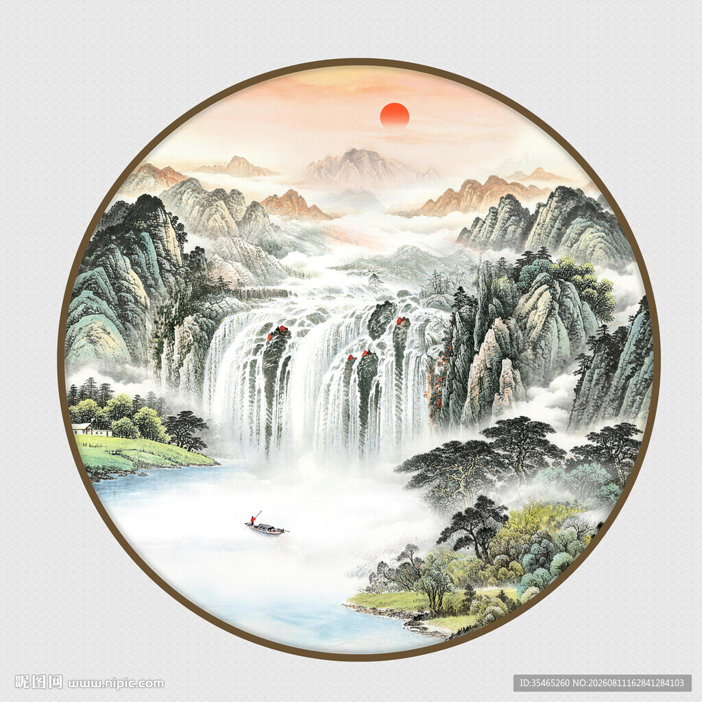 紫气东来国画