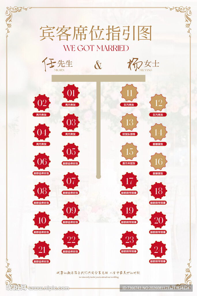宾客席位指引图