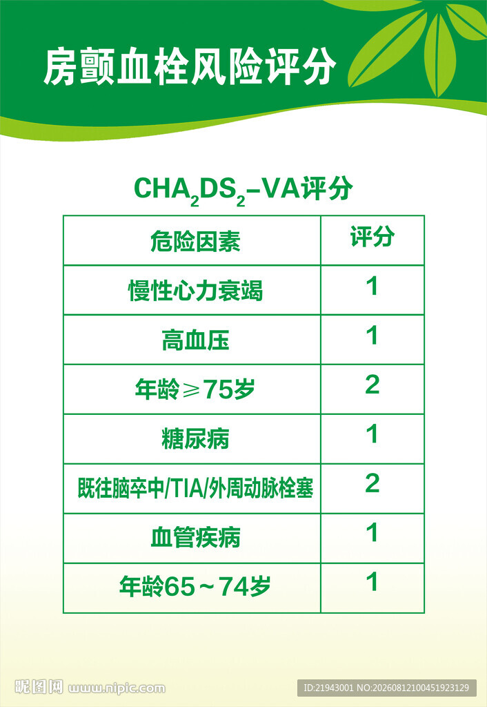 房颤血栓风险评分