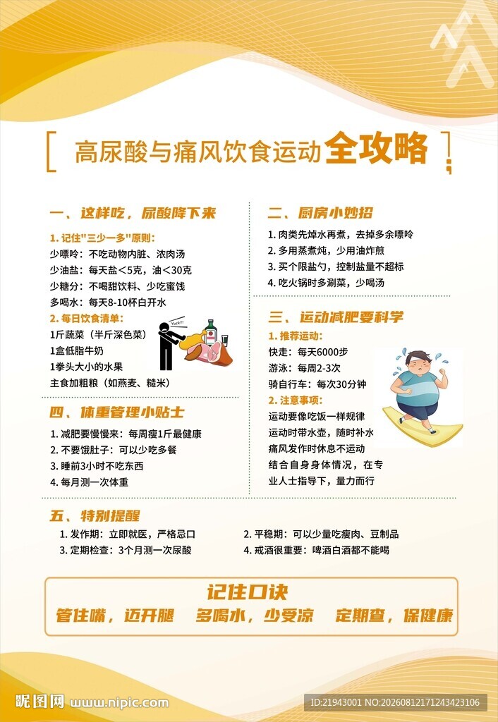 高尿酸与痛风饮食运动