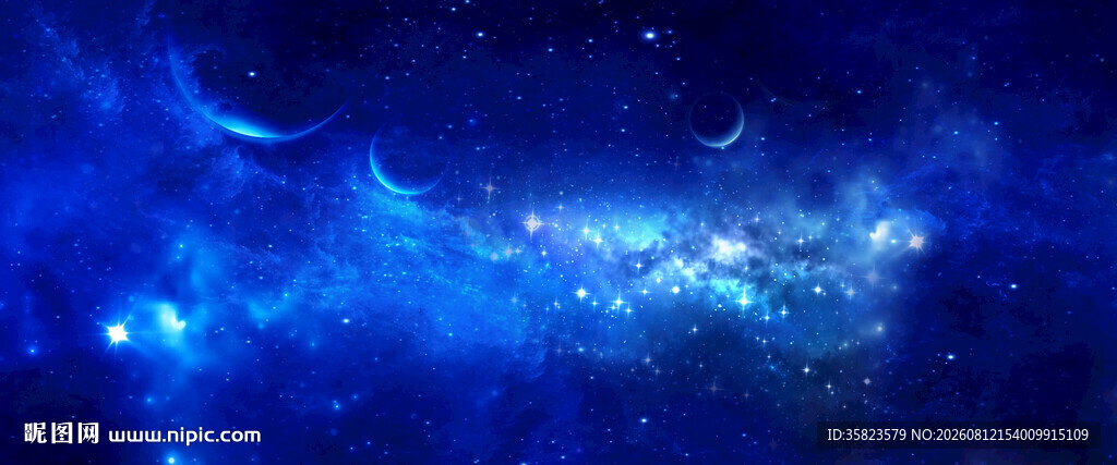 蓝色梦幻宇宙星空背景图