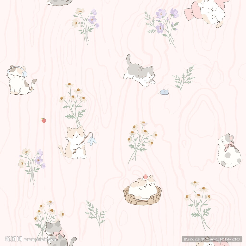 兔 猫 数码印花