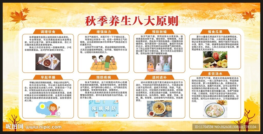 秋季养生知识宣传栏