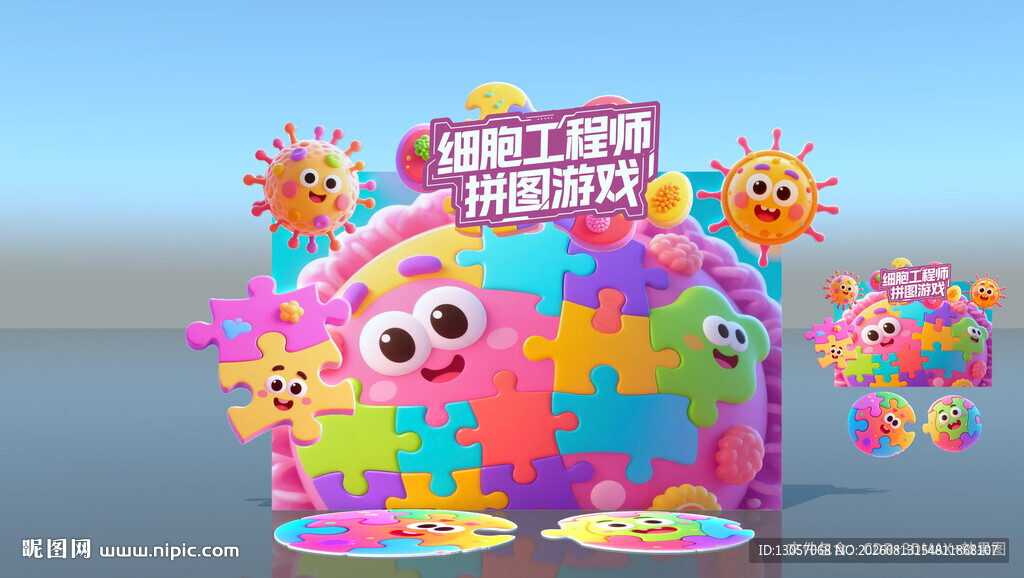 细胞拼图 科学实验 科技实验 