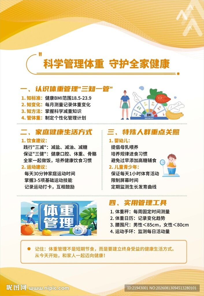 科学管理体重 守护全家健康