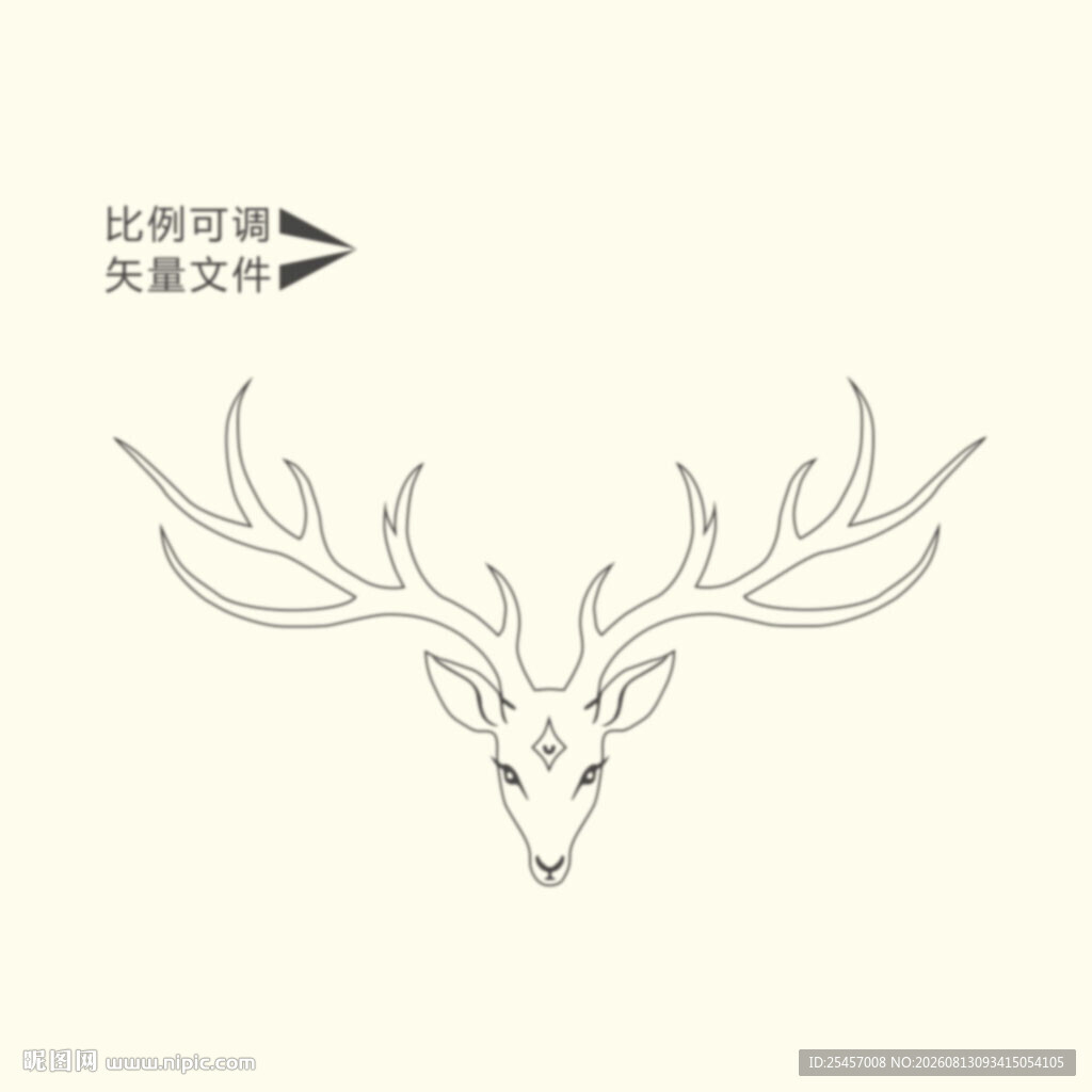 线条鹿头