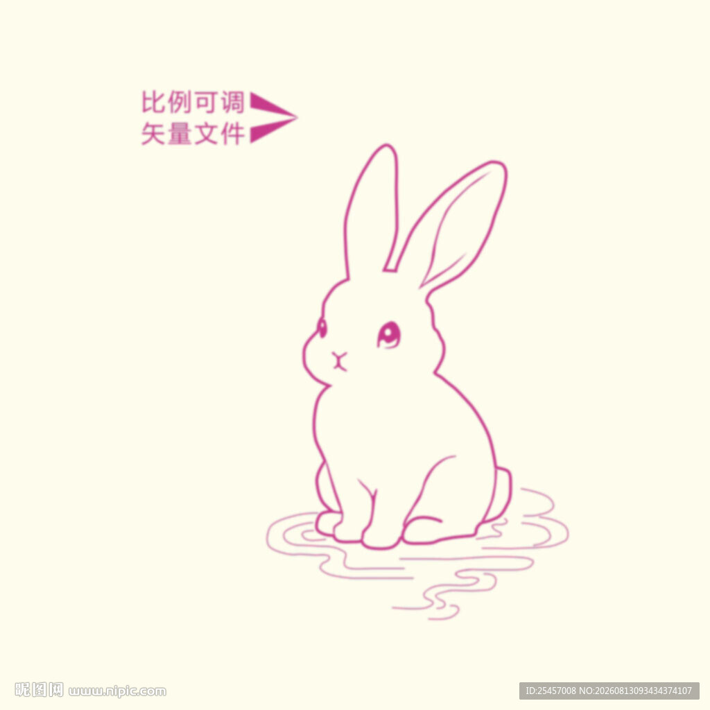 玉兔线描