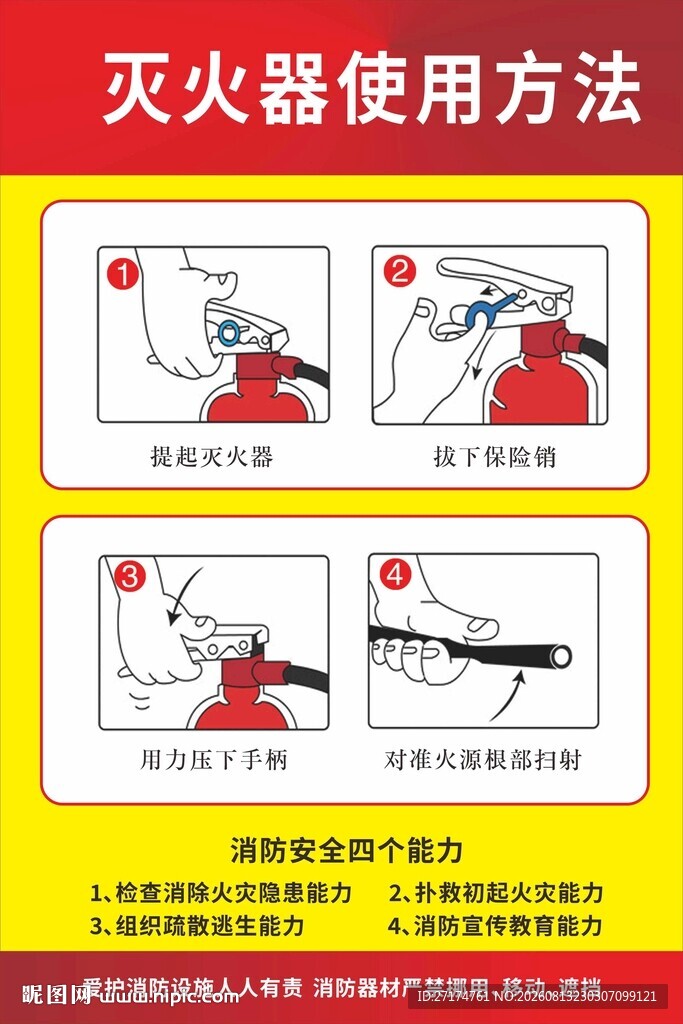 灭火器使用方法图示