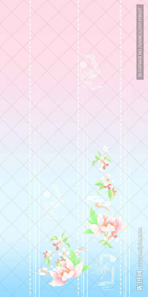 清新渐变花卉汉服