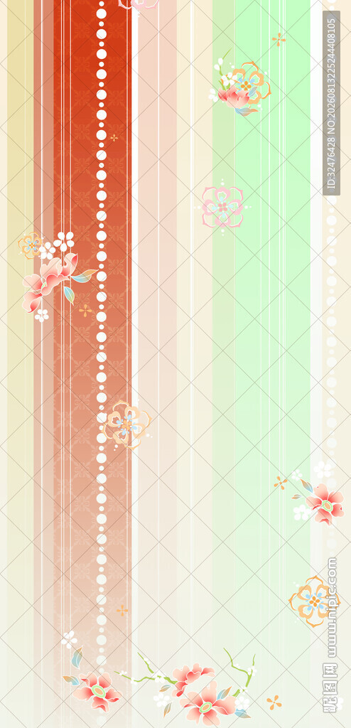 日式和风条纹花卉汉服
