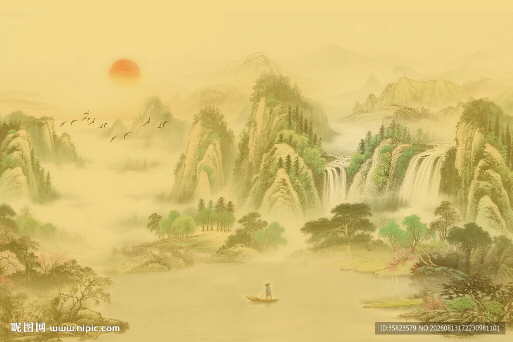 中式意境山水画