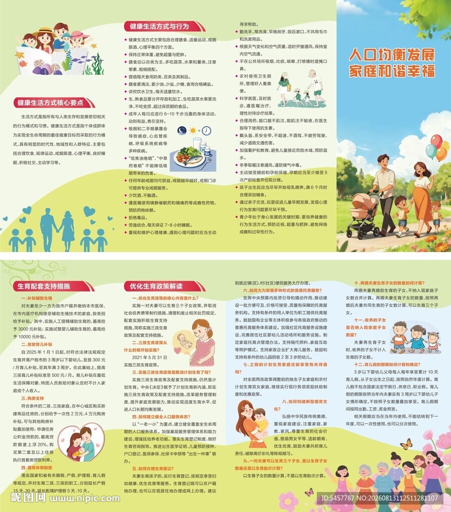 人口优生四折页