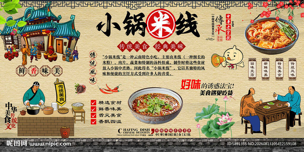 小锅米线背景墙
