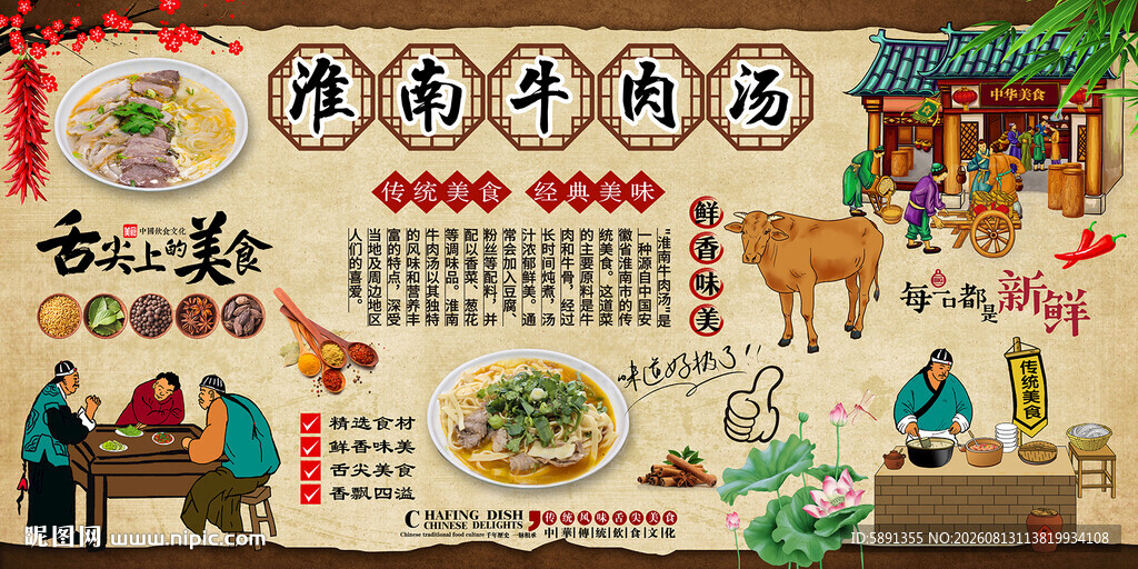 淮南牛肉汤背景墙