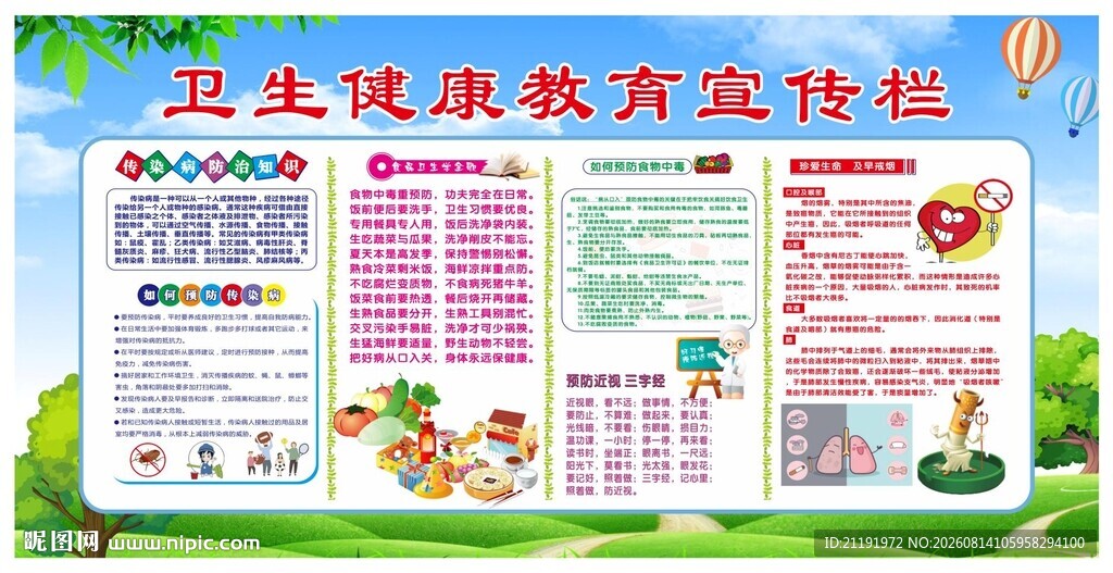 卫生健康教育宣传栏