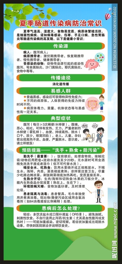 预防肠道传染病知识展架