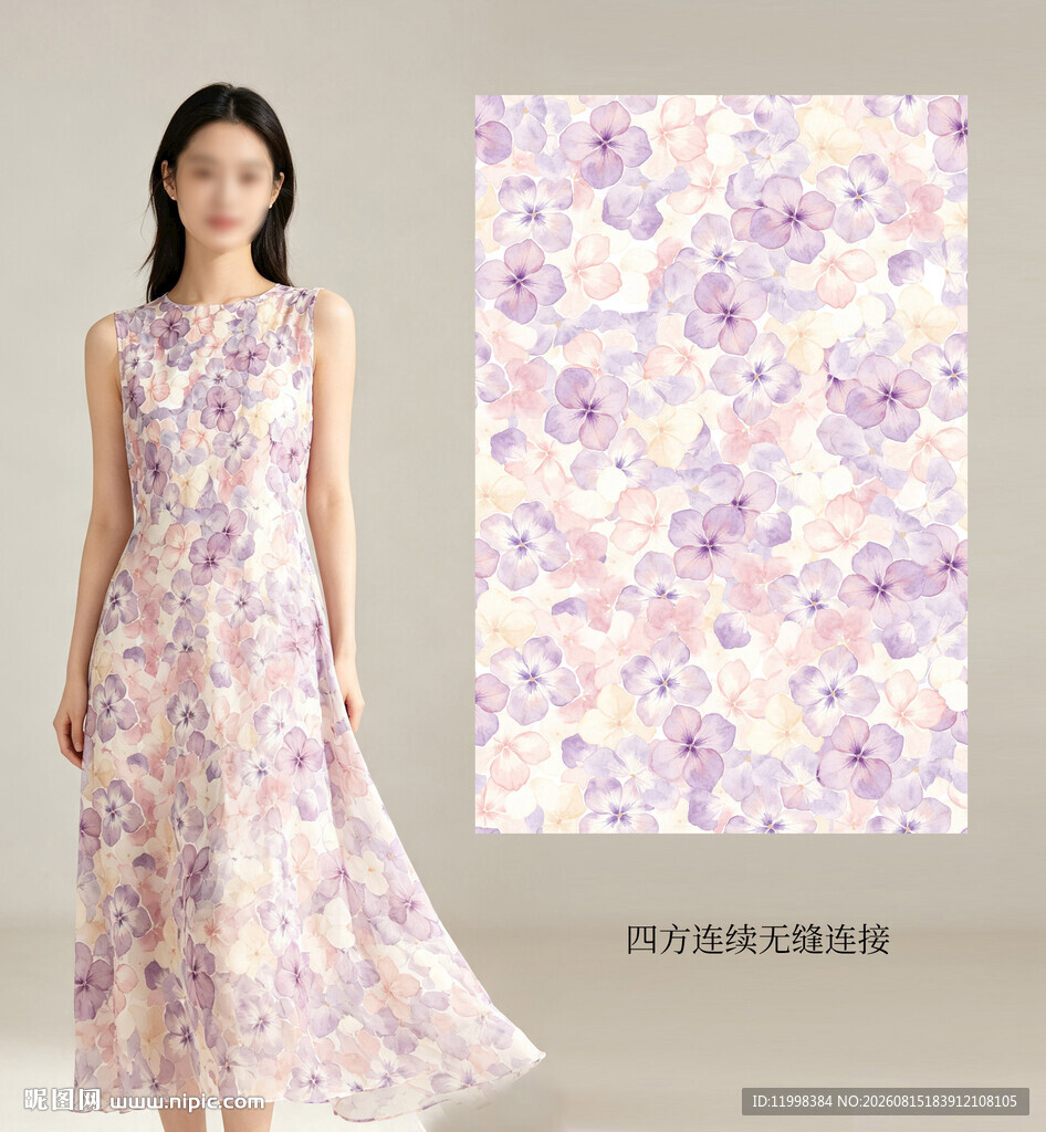 女士碎花连衣裙图案展示