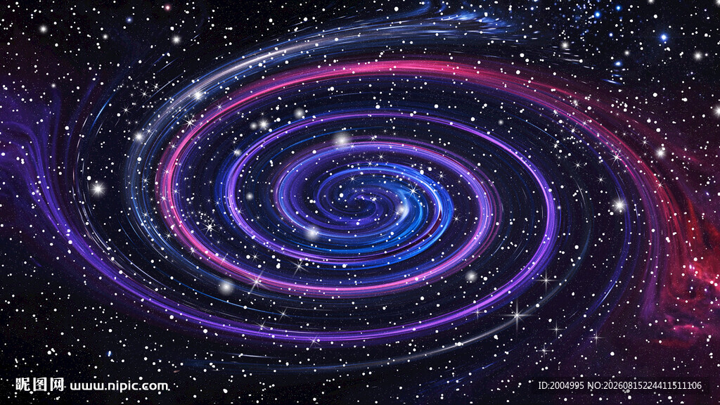 红蓝紫旋涡星空