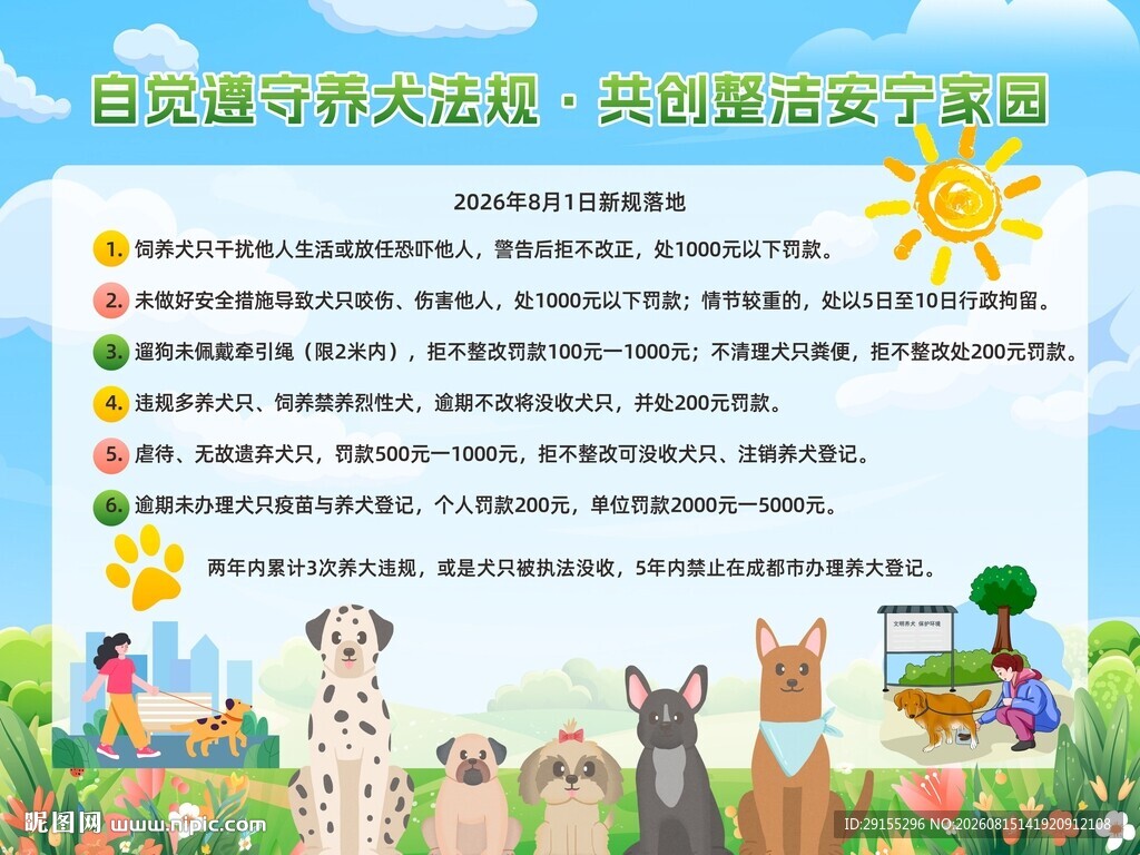 文明养犬 养犬海报