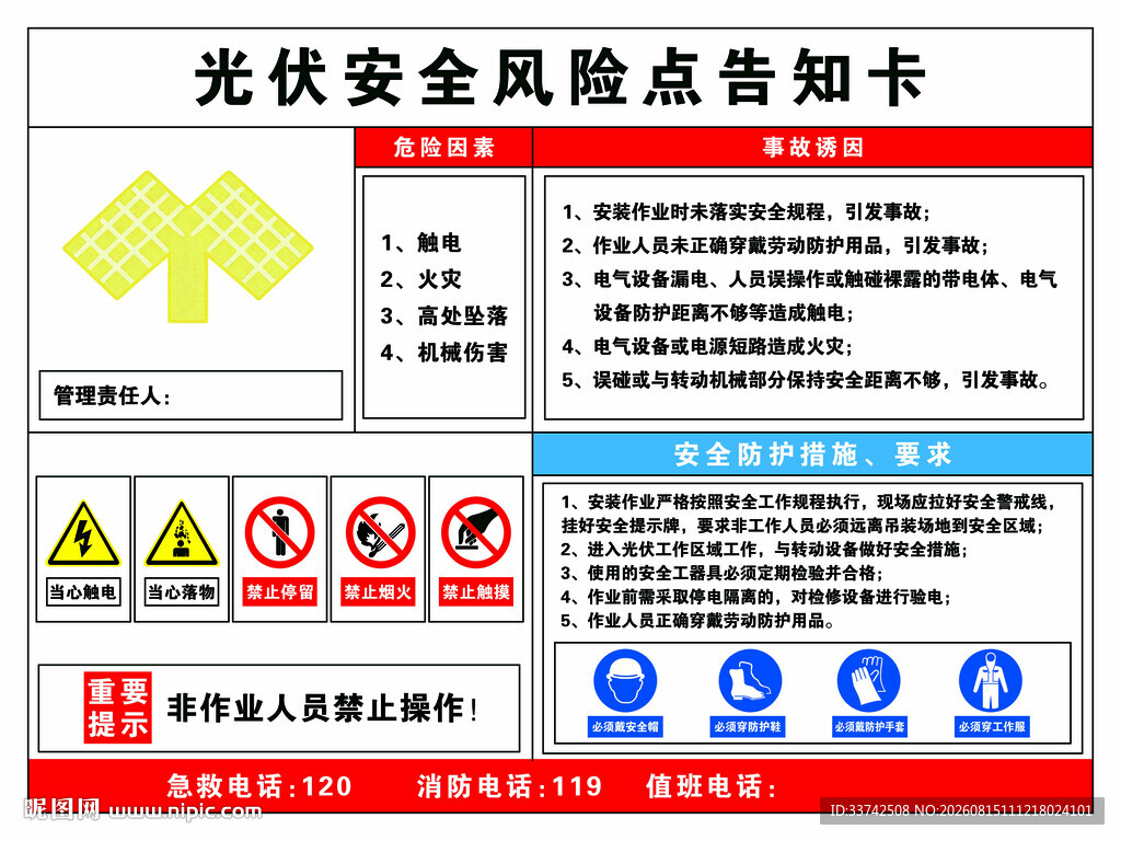 光伏安全风险点告知卡