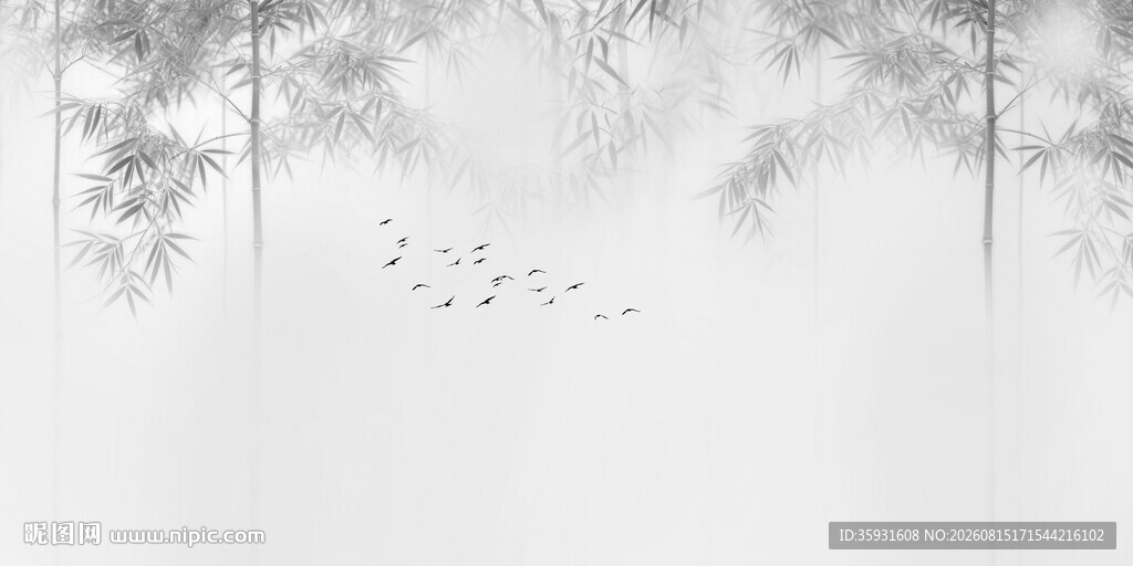 新中式水墨竹子装饰画