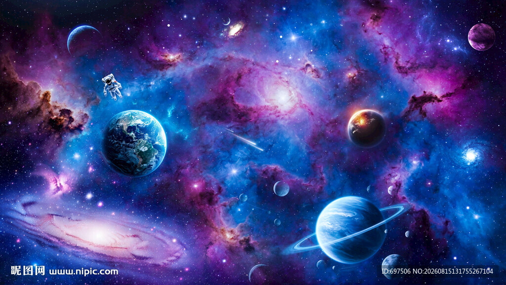 外太空宇宙漩涡银河星空星球背景