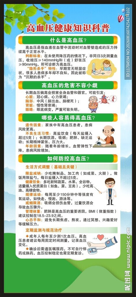 高血压日展架