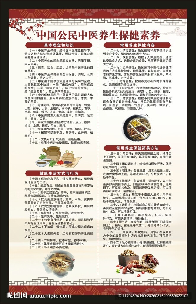 中国公民中医养生保健素养海报
