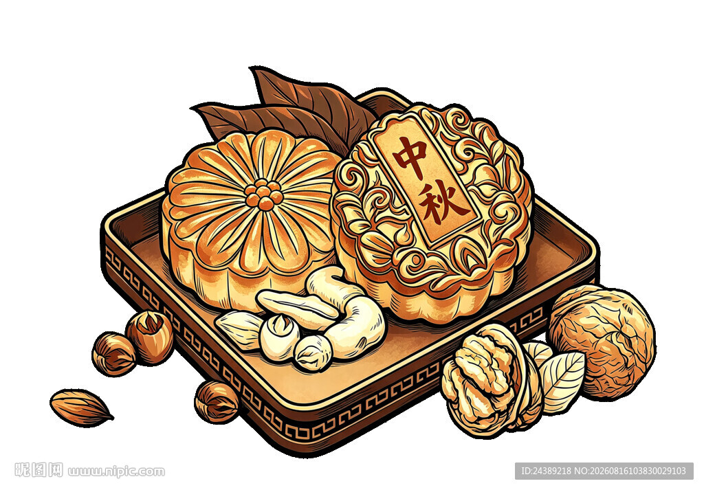 手绘月饼
