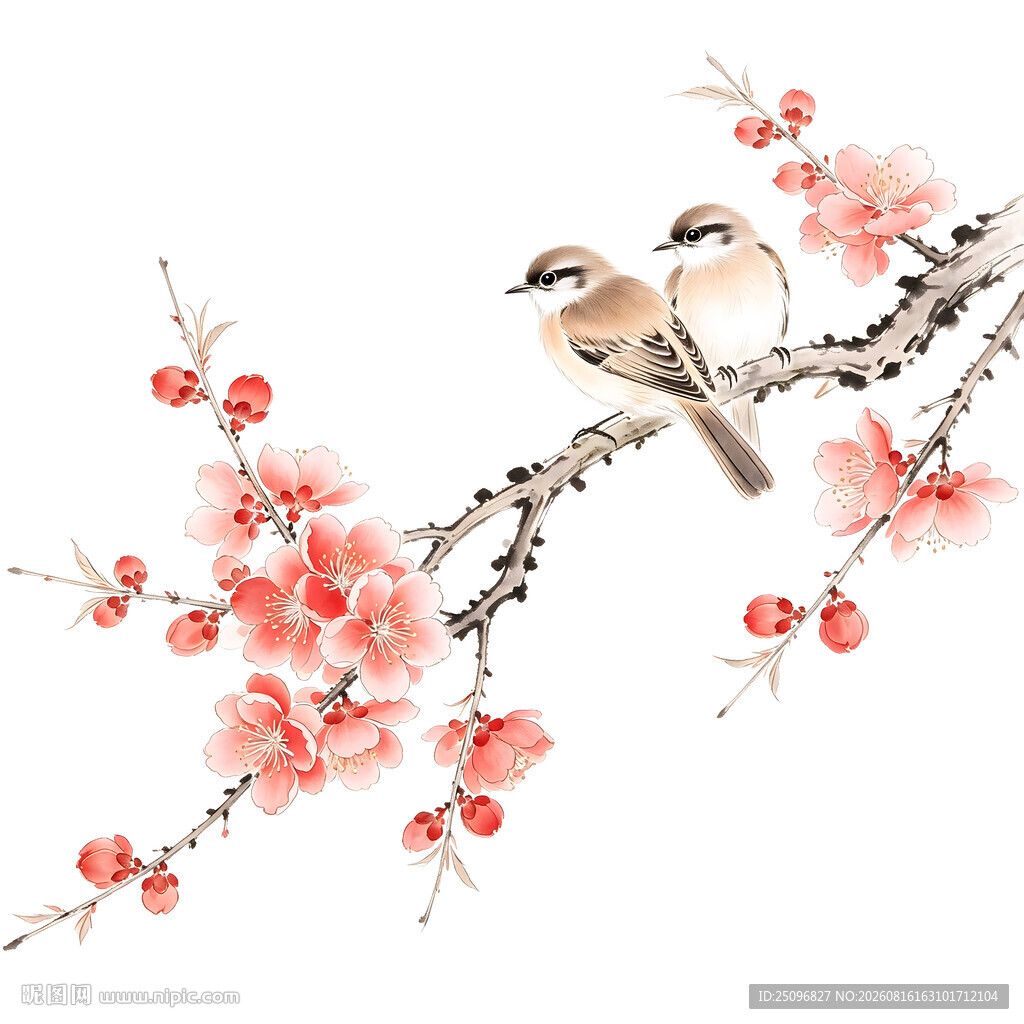 手绘花鸟