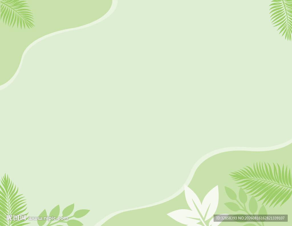 清新绿叶背景图
